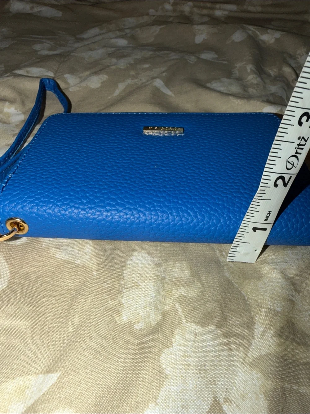 Blue Pebbled Vegan Leather Wristlet Wallet NWOT